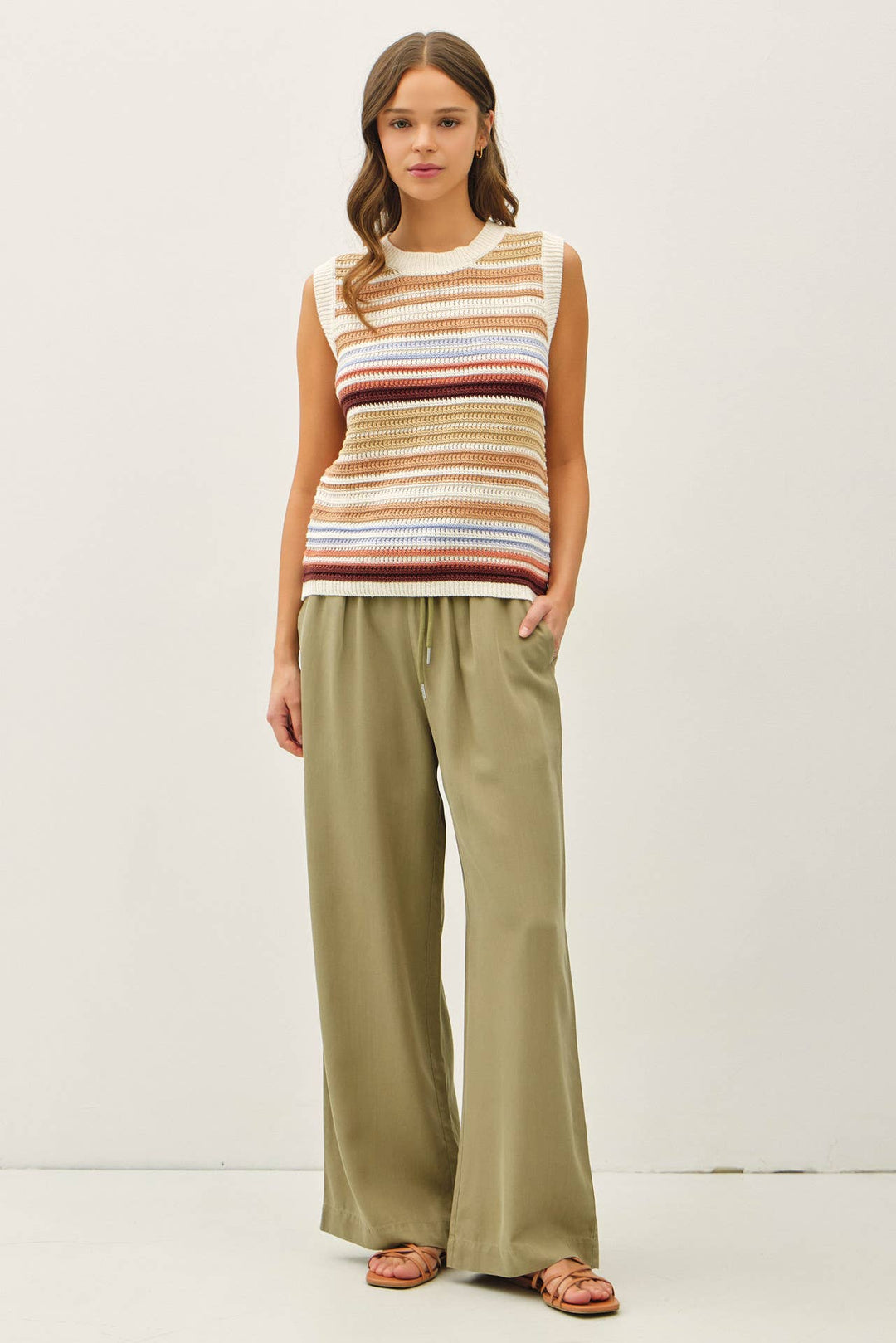Pants - SAND WASHED FLOWY TENCEL WIDE LEG PANTS - - Cultured Cloths Apparel