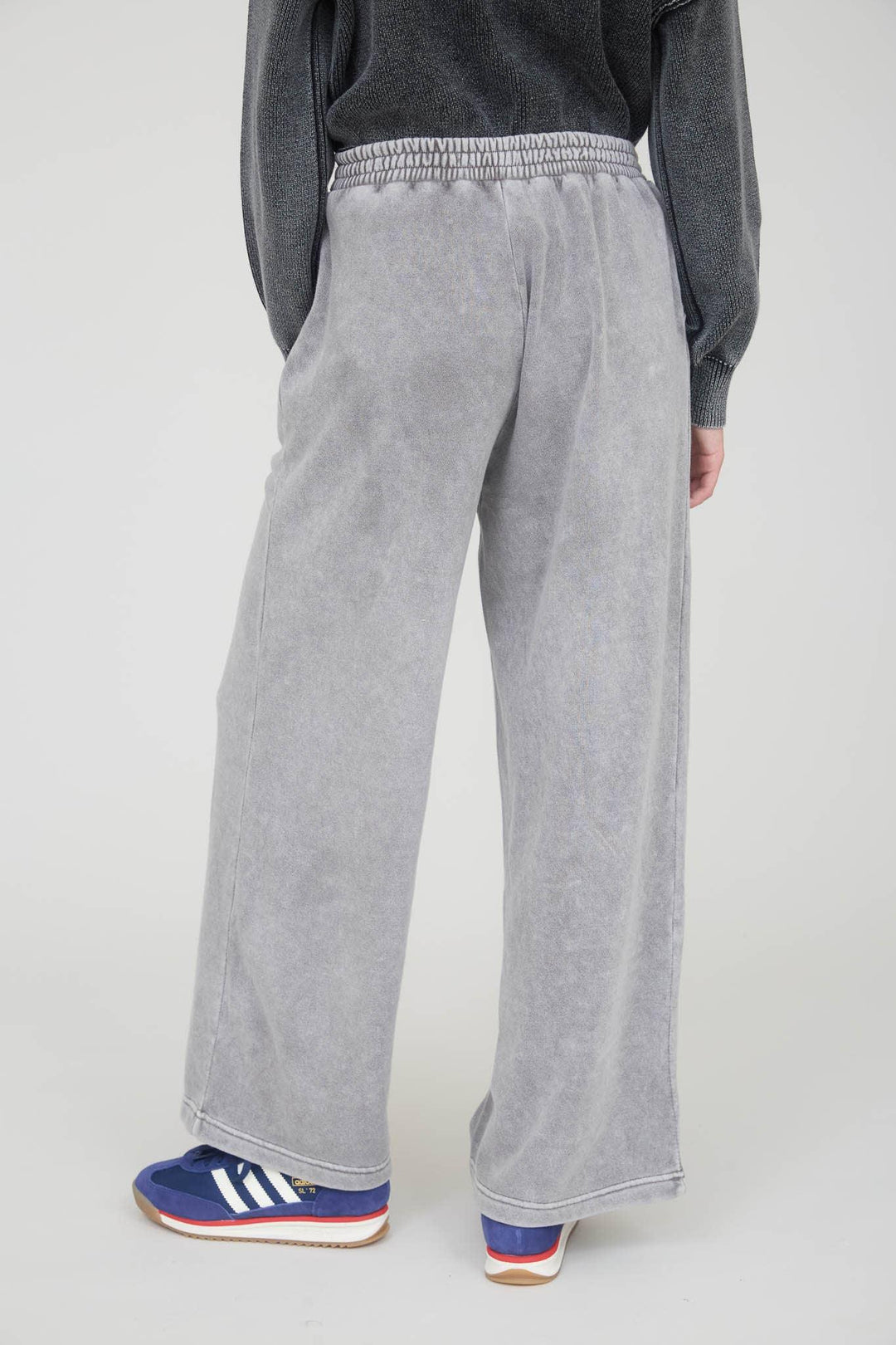 WASHED WIDE LEG DRAWSTRING LOUNGE PANTS