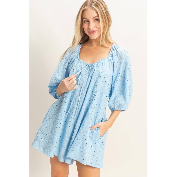 Women's Rompers - Eyelet Babydoll Romper - SMALL - Cultured Cloths Apparel