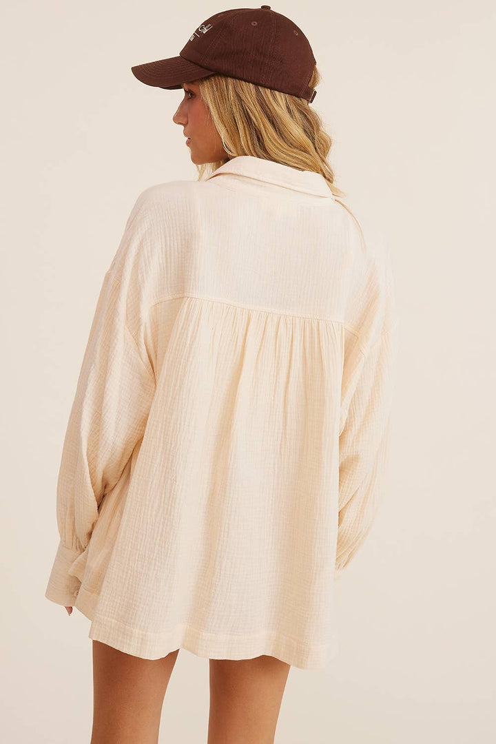 Gauze Button-Down Shirt