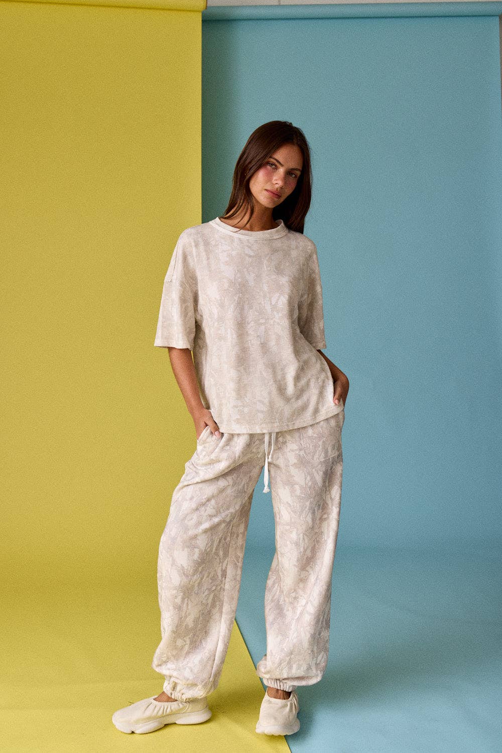 CAMO RIBBED LOOSE FIT SHIRT