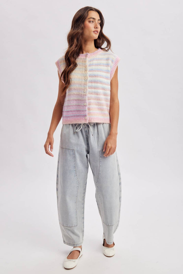 RAINBOW STRIPE SWEATER VEST