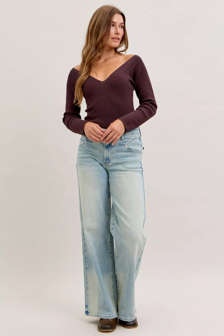 Denim - Judy Blue High Waist Column Straight Jeans - - Cultured Cloths Apparel