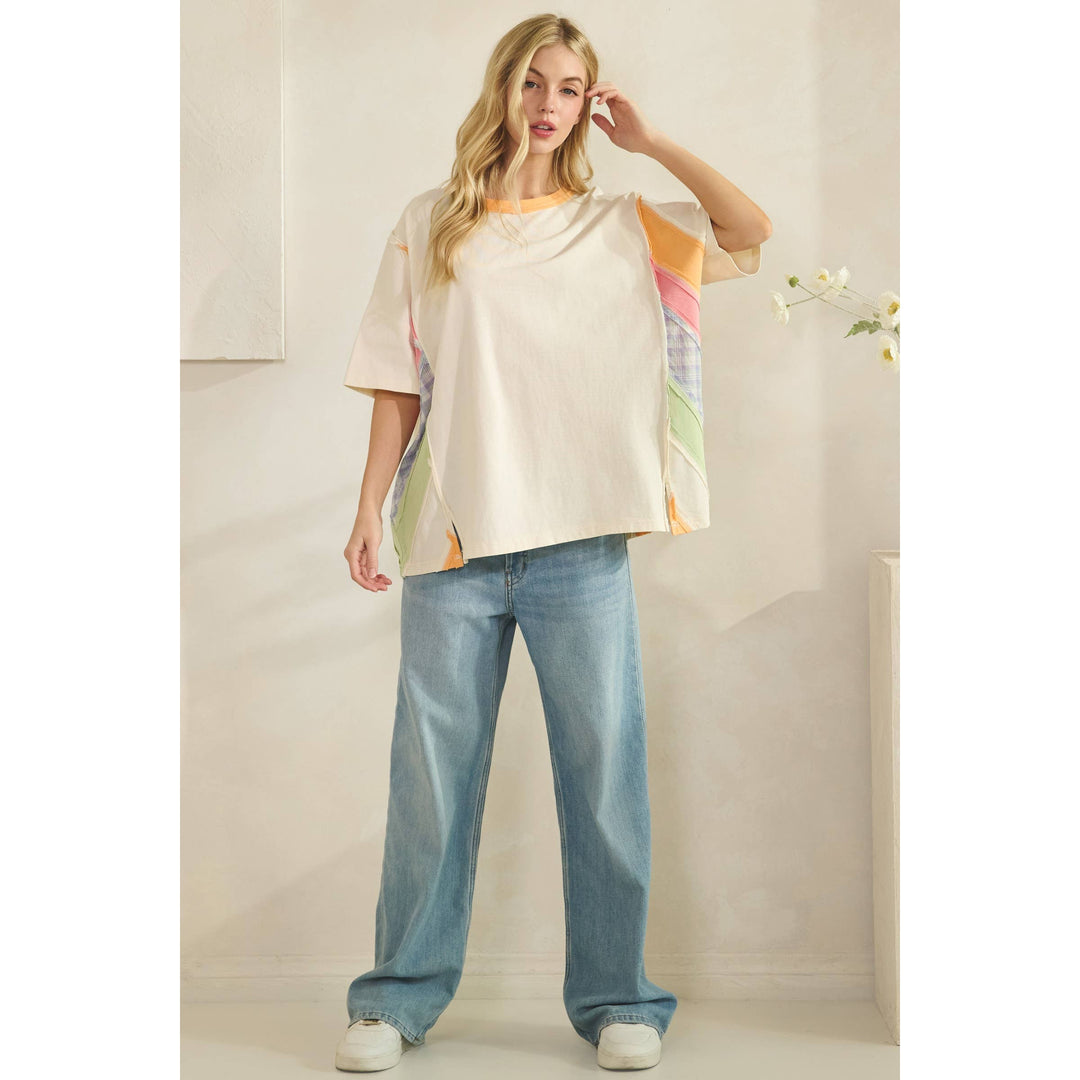 SUNSET COLORBLOCK OVERSIZED TEE