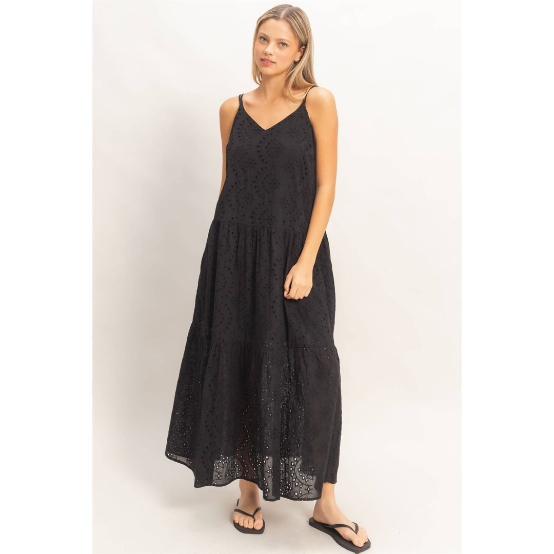 Dresses - Tiered Spaghetti Strap Maxi Dress - - Cultured Cloths Apparel