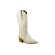Shoes - HANAN-EMBROIDERY WESTERN BOOTS - WHITE - Cultured Cloths Apparel