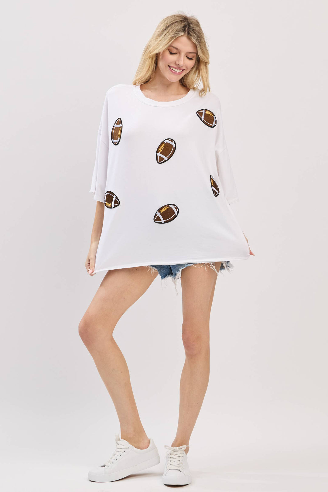 Vintage Football Patch Gameday Oversized Tee