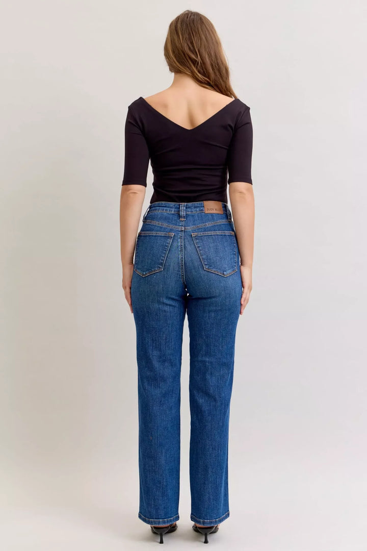 Denim - Judy Blue High Waist Tummy Control Straight Jeans - - Cultured Cloths Apparel