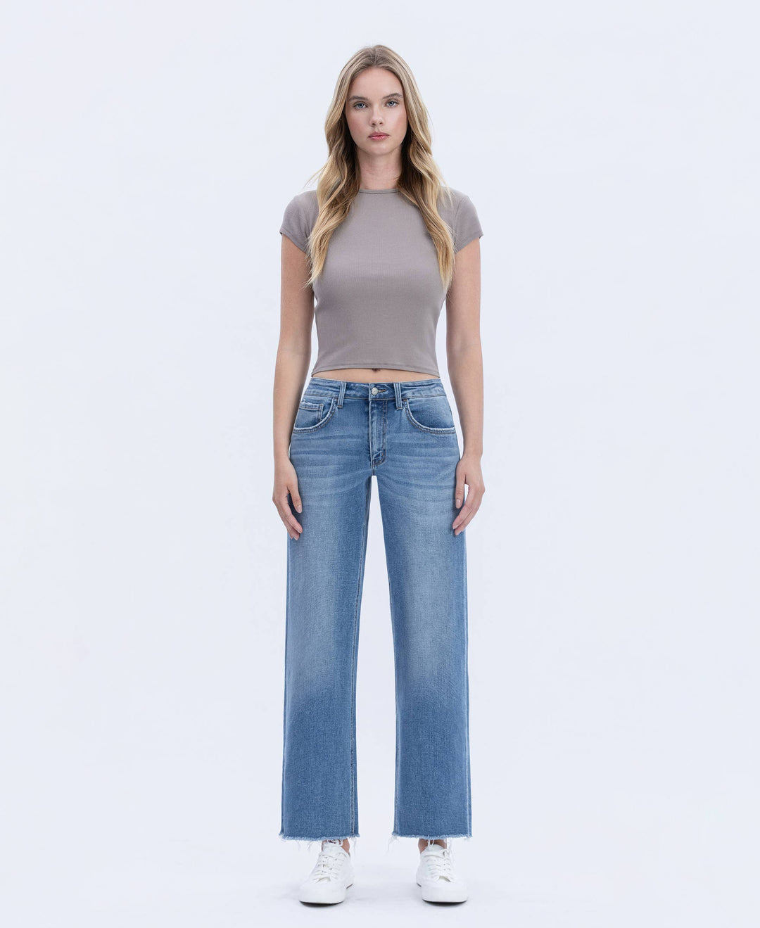Denim - HIGH RISE MEDIUM WASH ANKLE DAD JEANS - - Cultured Cloths Apparel