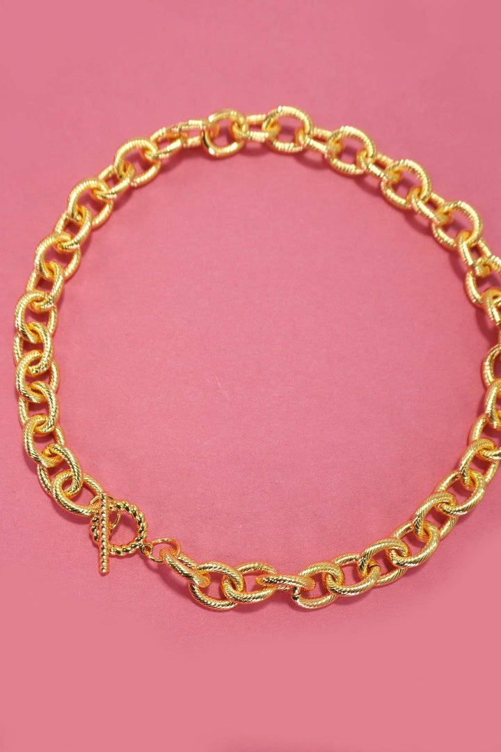 Accessories, Necklaces - STAINLESS STEEL TARNISH FREE CHUNKY CHAIN NECKLACE | 40NK350 - - Cultured Cloths Apparel