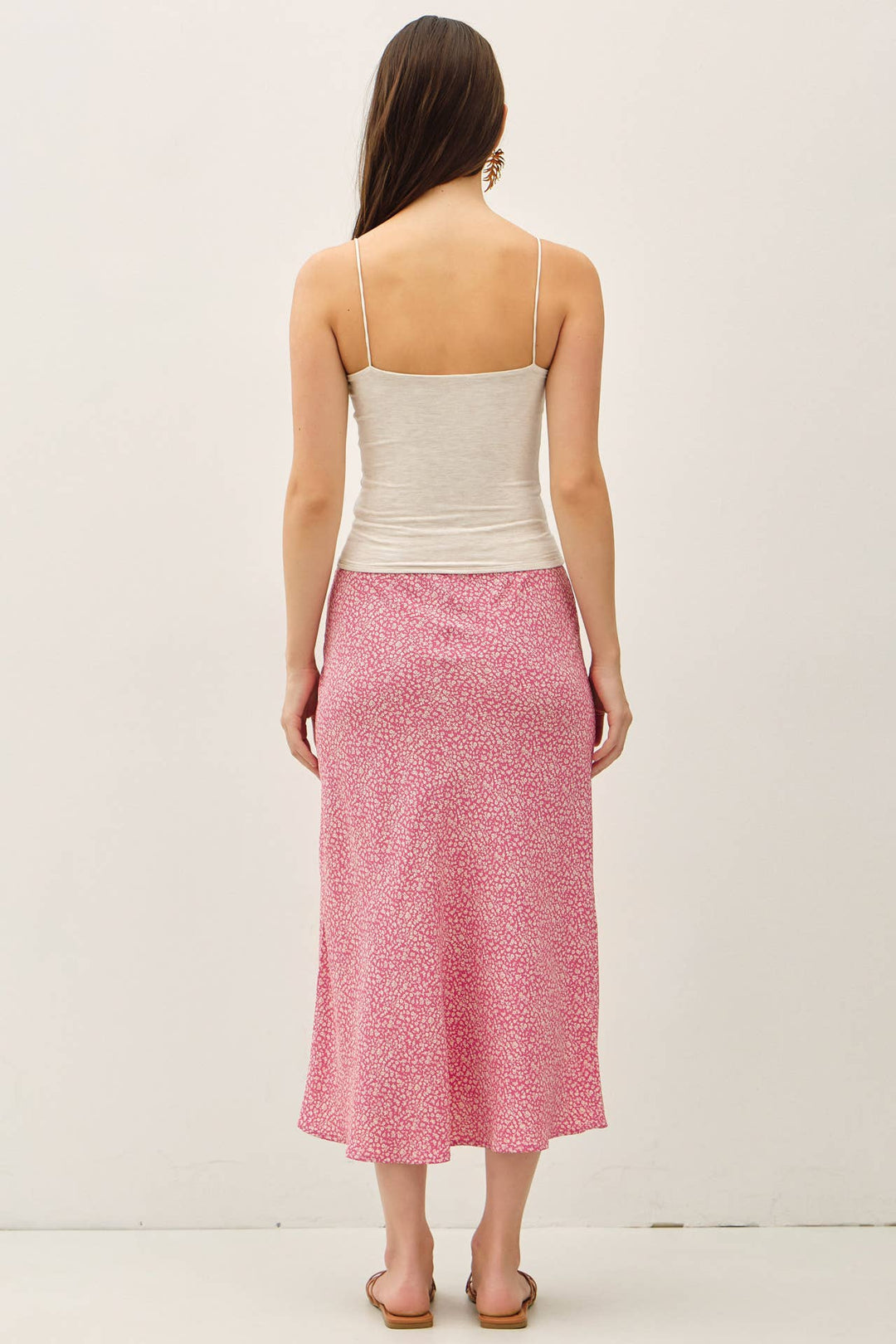 PRINT MIDI SKIRT WITH ELASTIC WAISTBAND