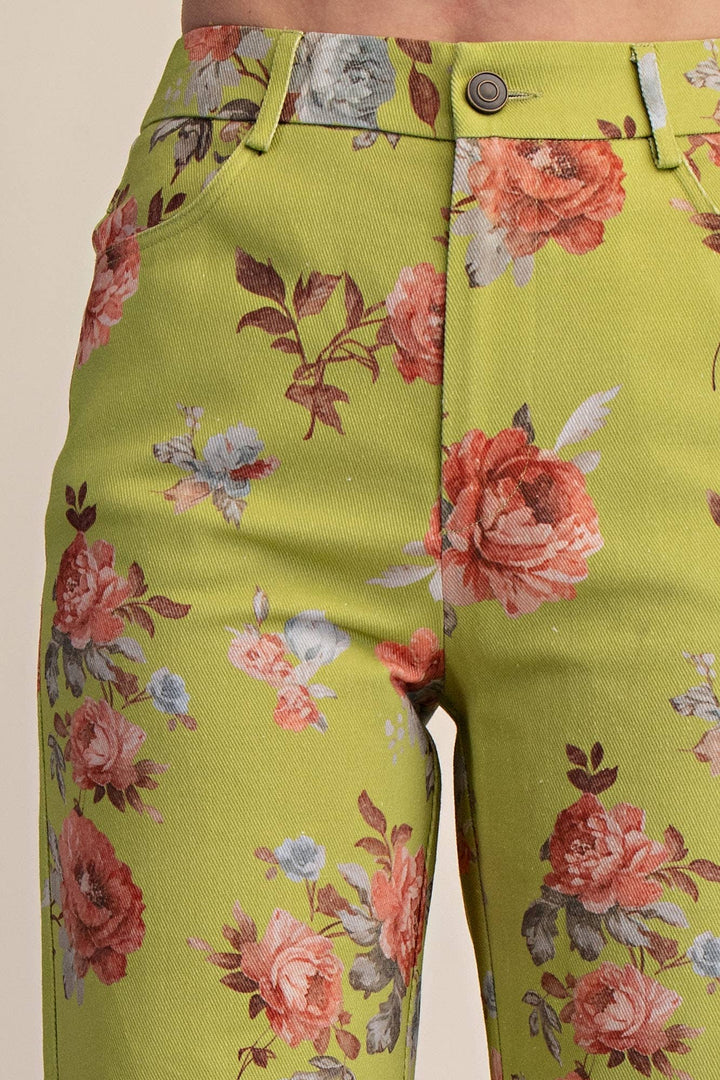 Pants - Straight Leg Floral Pants - - Cultured Cloths Apparel