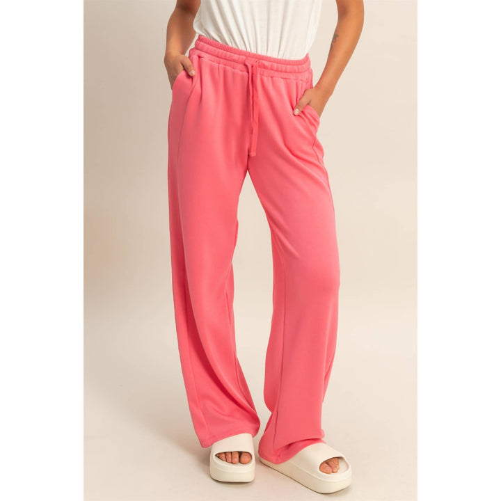 Elastic Waist Wide-Leg Pants