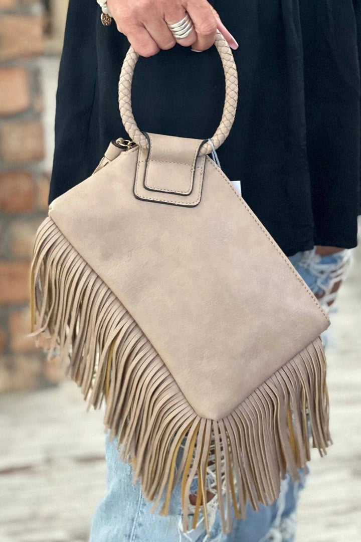 - Fringe Soft Vegan Leather Wristlet/Clutch - - Cultured Cloths Apparel