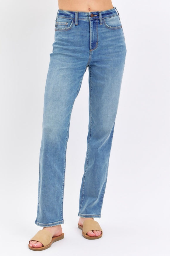 Denim - Judy Blue Full Size High Waist Straight Jeans - Medium - Cultured Cloths Apparel