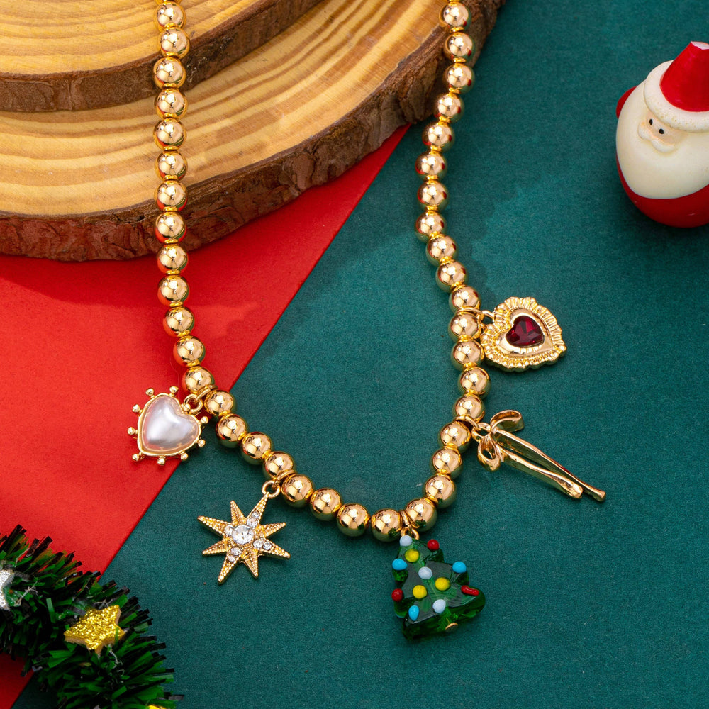 Accessories, Necklaces - Beaded Christmas Tree Holiday Charm Necklace | 80N93330 - - Cultured Cloths Apparel