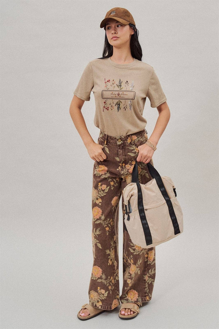 Vintage Botanical High-Rise Wide Leg Denim