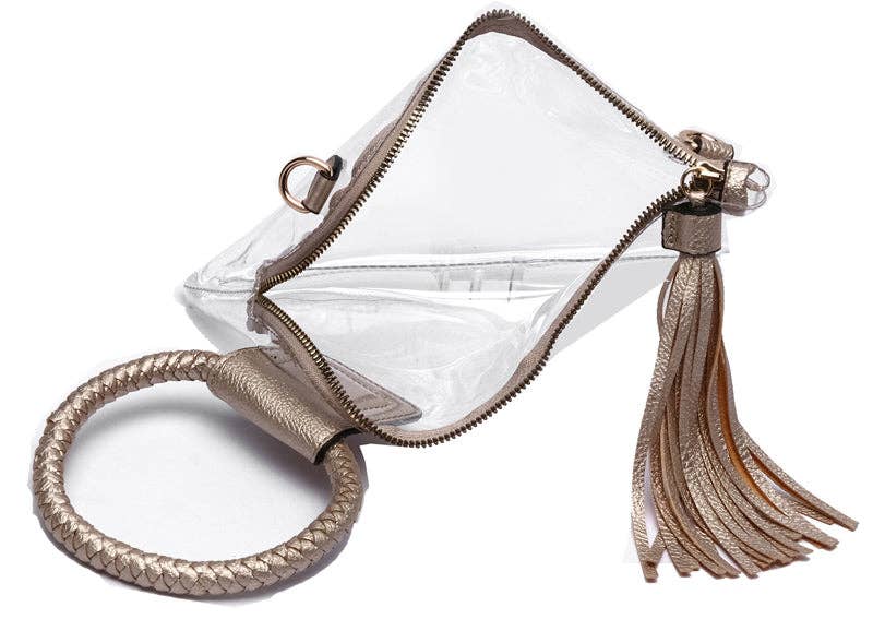 Accessories, Bags - Clear Cuff Handle Tassel Wrislet Clutch - - Cultured Cloths Apparel
