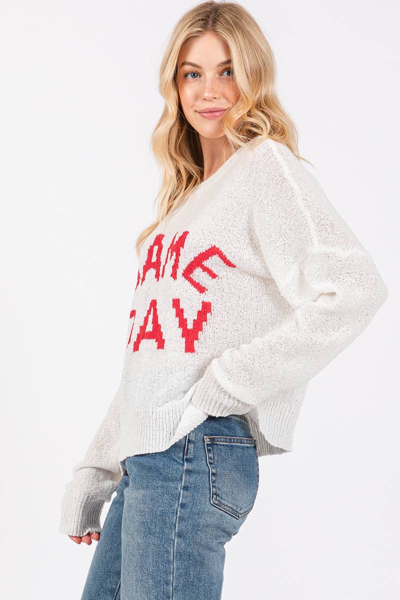 GAME DAY CREWNECK SWEATER TOP