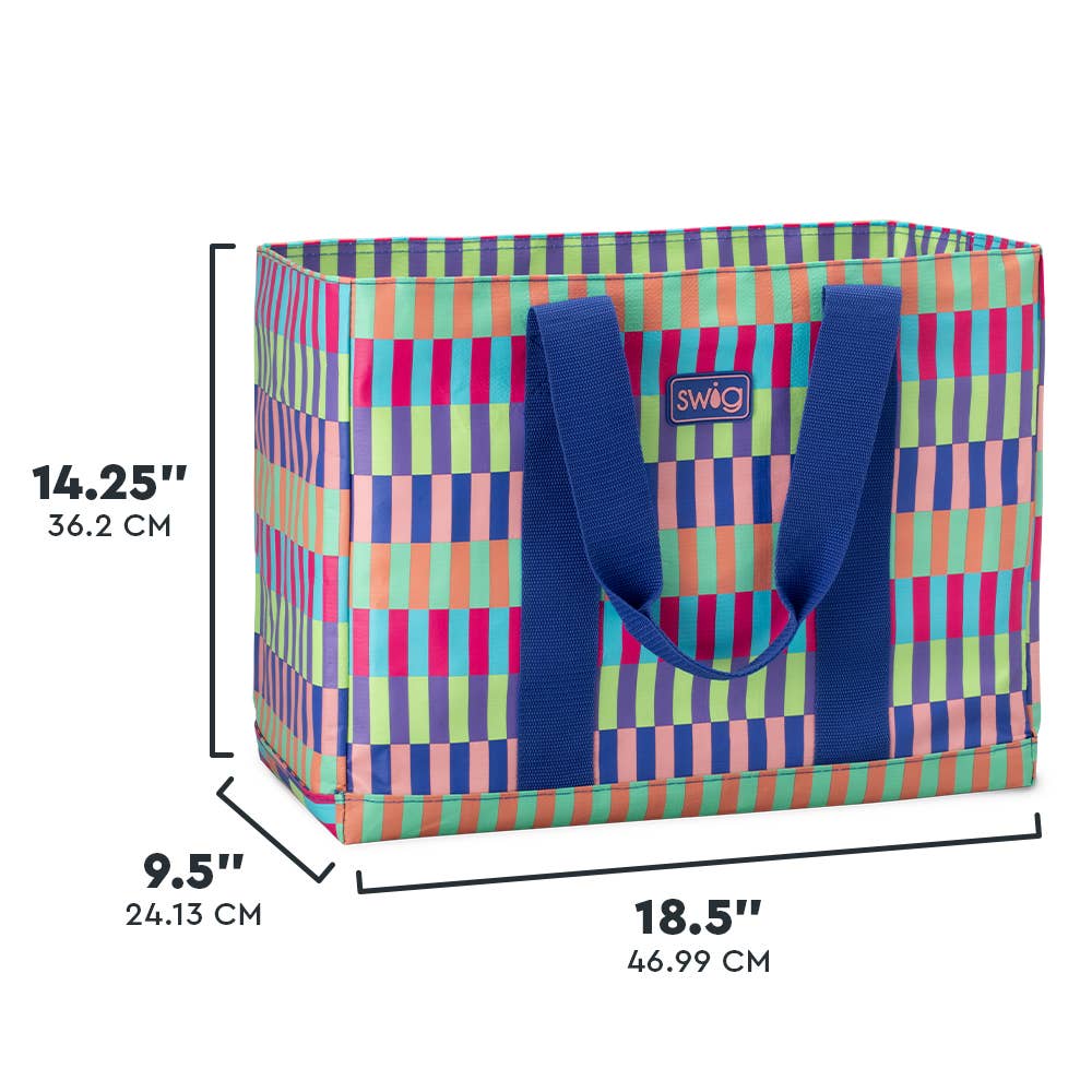 Accessories, Bags - Brite Stripe Jumbo Tote Bag - - Cultured Cloths Apparel