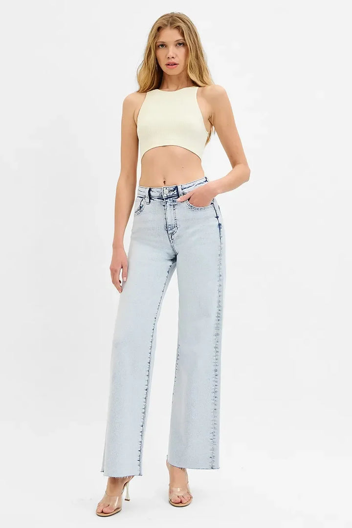 Denim - RISEN Full Size High Rise Wide Leg Jeans - - Cultured Cloths Apparel