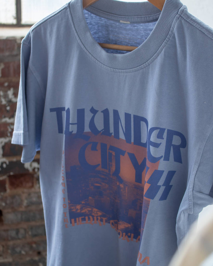 Graphic T-Shirts - Thunder City Heavyweight Unisex Tee - Oklahoma City Thunder - - Cultured Cloths Apparel