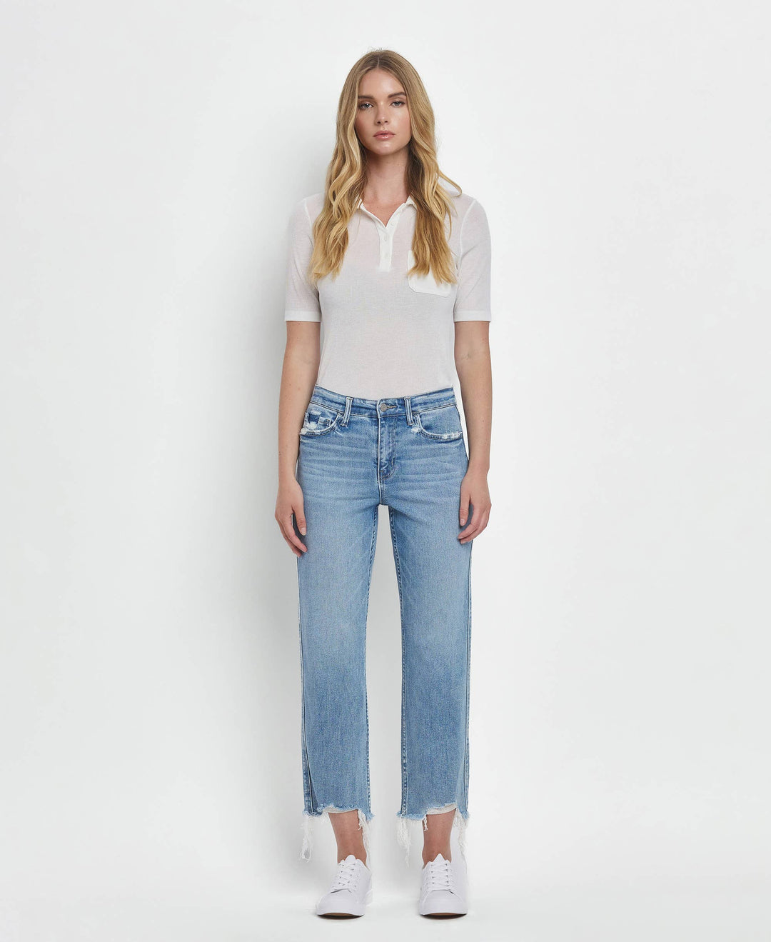 - HIGH RISE REGULAR STRAIGHT JEANS T6478 - - Cultured Cloths Apparel