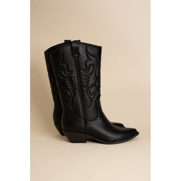 Shoes - Rerun Western Boots - BLACK - Cultured Cloths Apparel