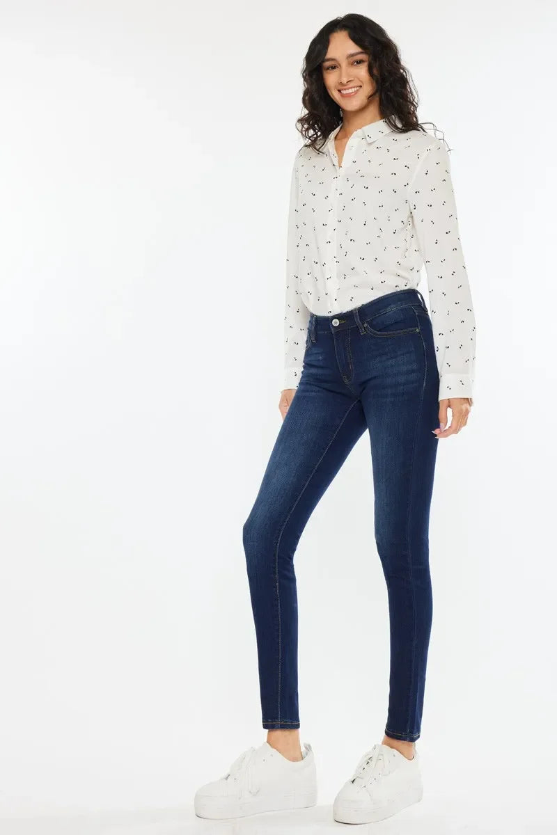 Denim - Kancan Mid Rise Super Skinny Jeans - - Cultured Cloths Apparel