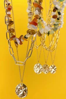 Accessories, Necklaces - NATURAL STONE LAYER NECKLACE | 25N370 - - Cultured Cloths Apparel