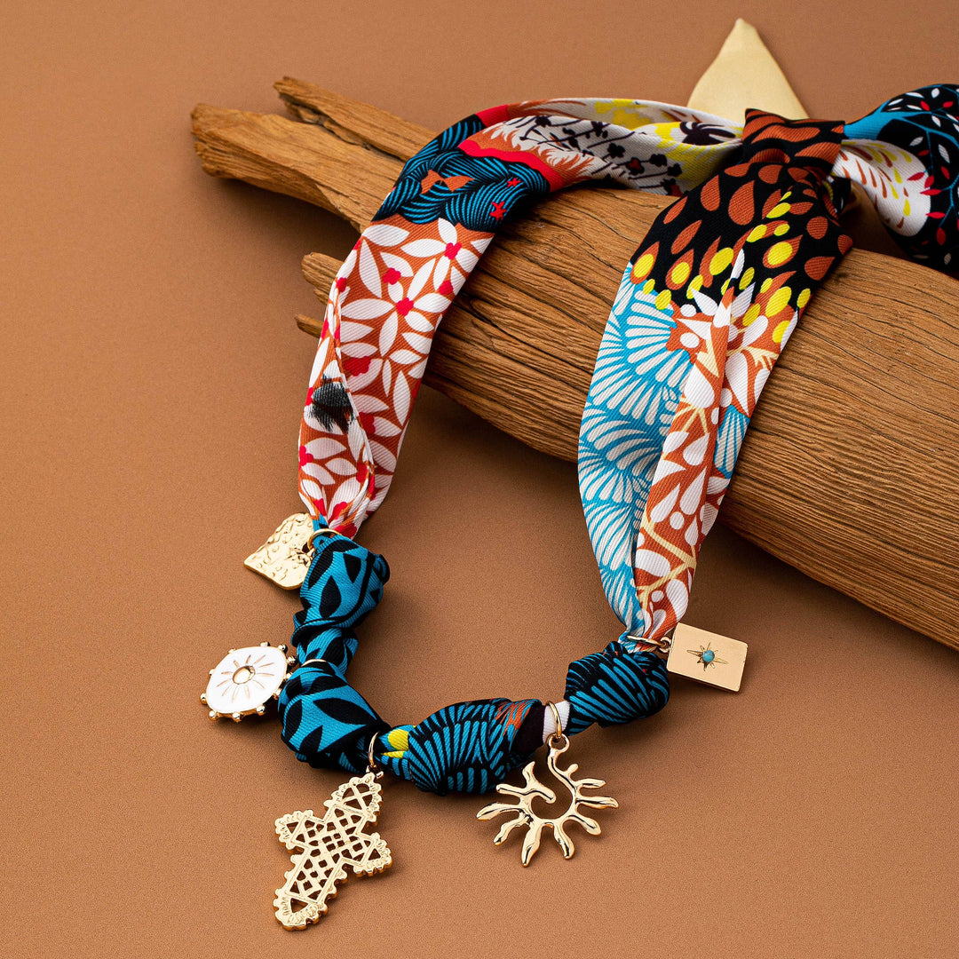 Accessories, Necklaces - HANDMADE ANIMAL DESIGN SCARF NECKLACE-CROSS HEART| 80N92491 - - Cultured Cloths Apparel