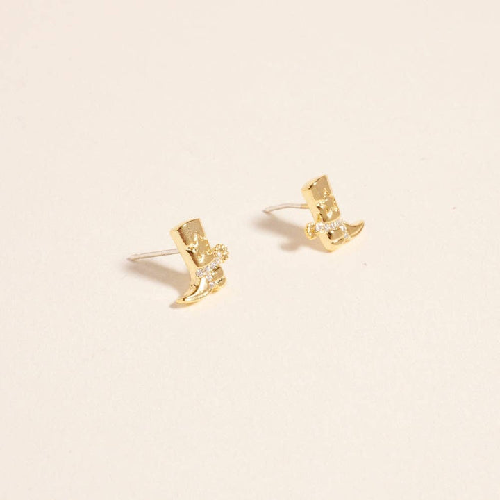 18K Gold Dipped Cowgirl Western Boots Earrings