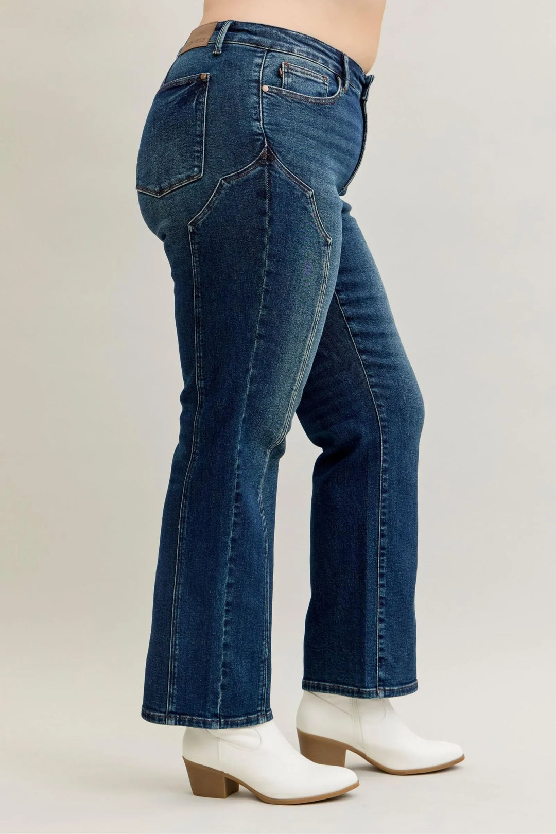 Denim - Judy Blue Full Size Seam Detail Straight Leg Jeans - - Cultured Cloths Apparel