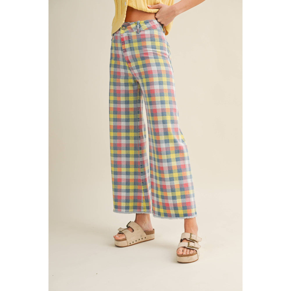 Pants - Daydream In The Meadow Wide Leg Checkered Trouser - - Cultured Cloths Apparel