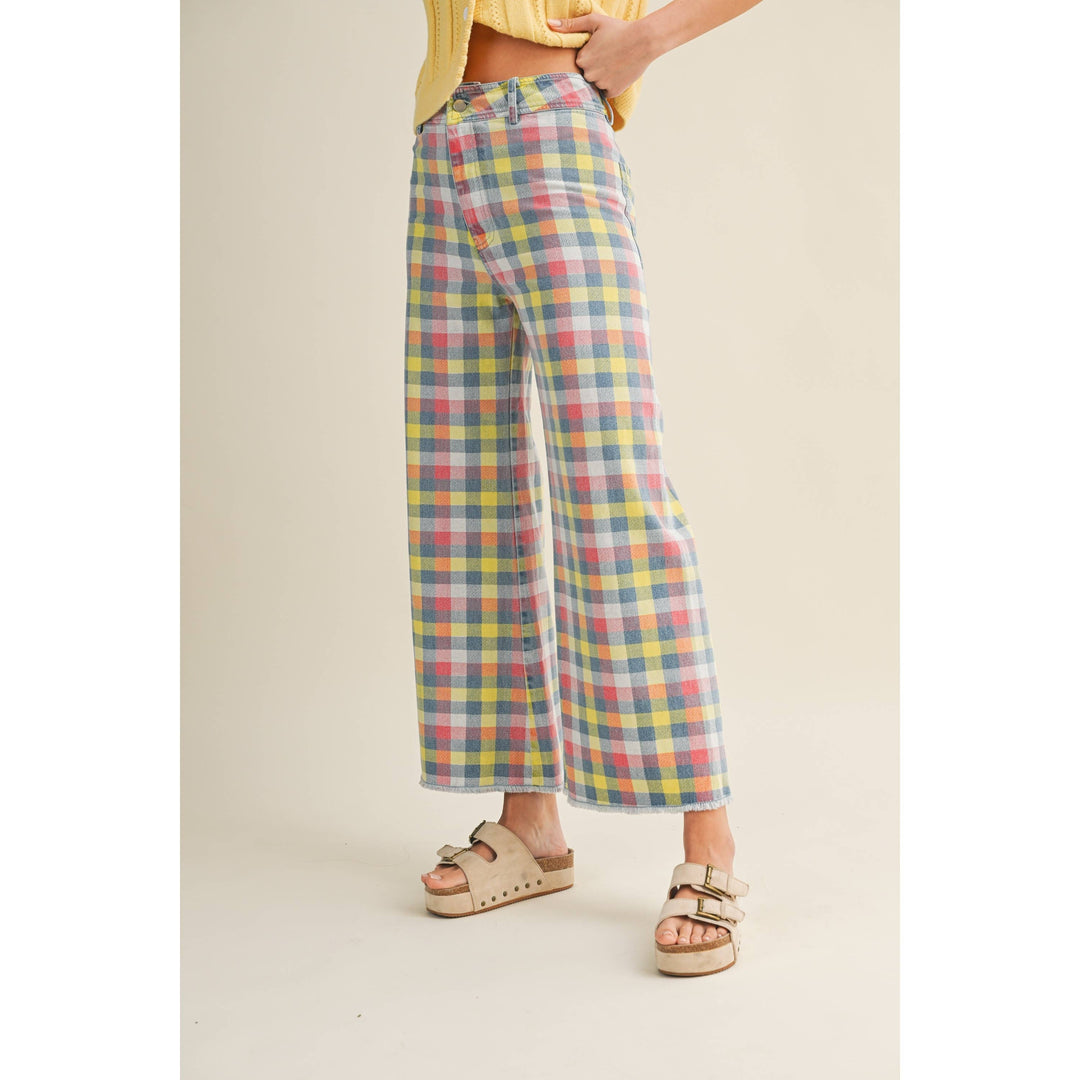 Pants - Daydream In The Meadow Wide Leg Checkered Trouser - - Cultured Cloths Apparel