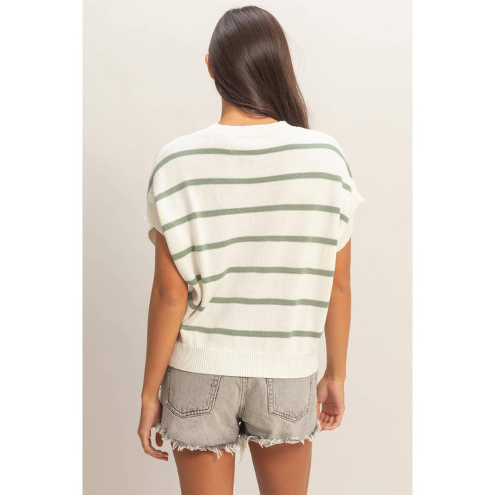 Striped Crew Neck Knit Top