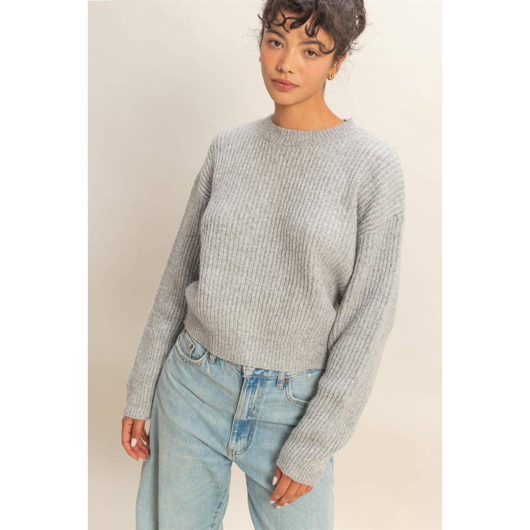 Women's Sweaters - Ribbed Crew Neck Sweater - - Cultured Cloths Apparel