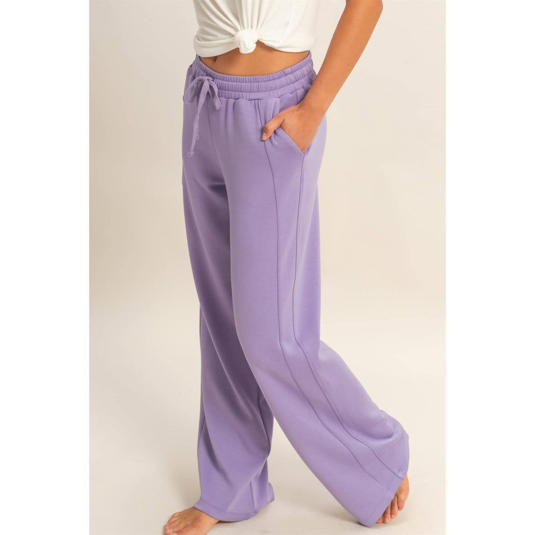 Elastic Waist Wide-Leg Pants