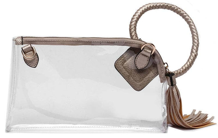 Accessories, Bags - Clear Cuff Handle Tassel Wrislet Clutch - - Cultured Cloths Apparel