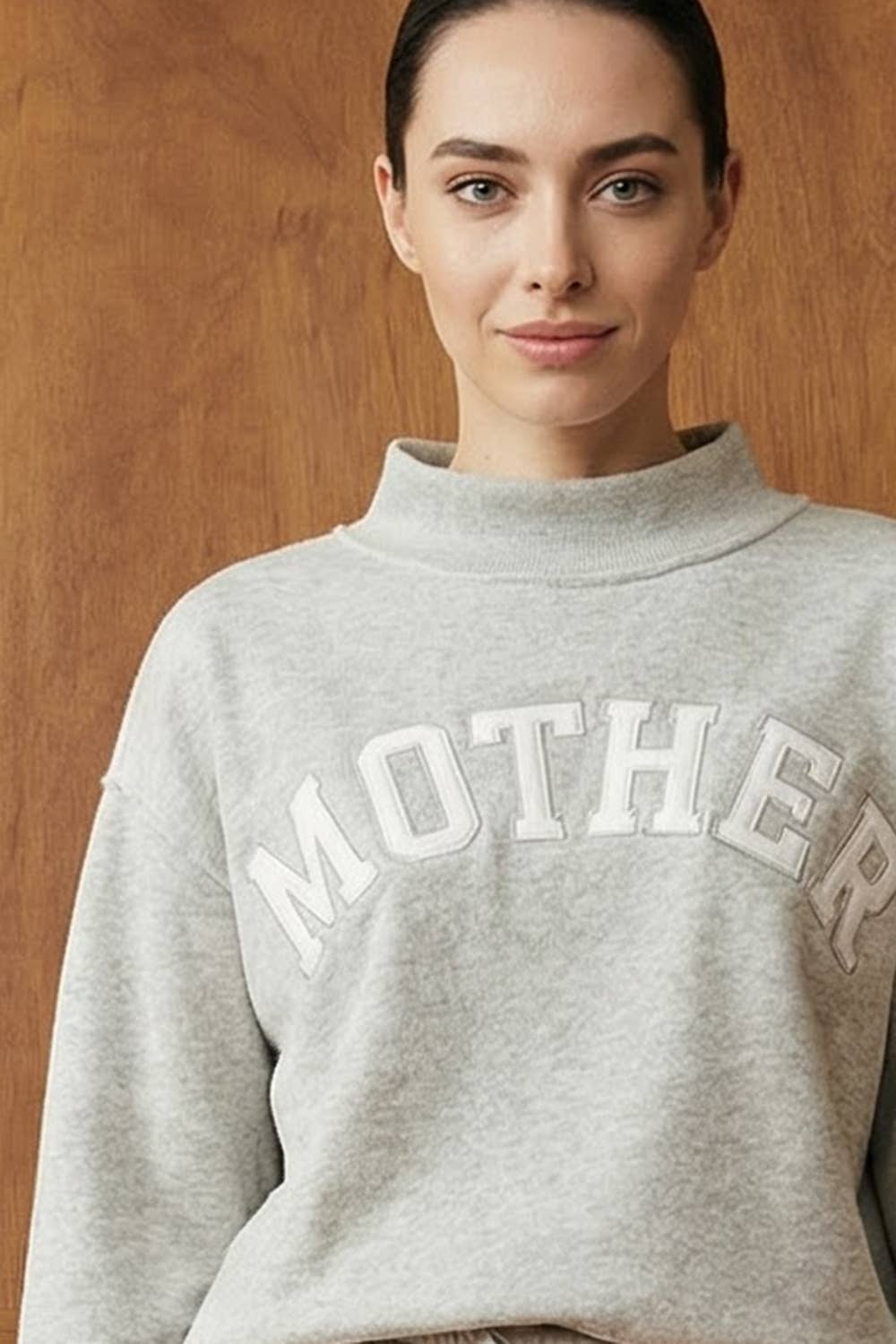 Women's Sweaters - 'MOTHER' Embroidered Mock Neck Sweatshirt - - Cultured Cloths Apparel