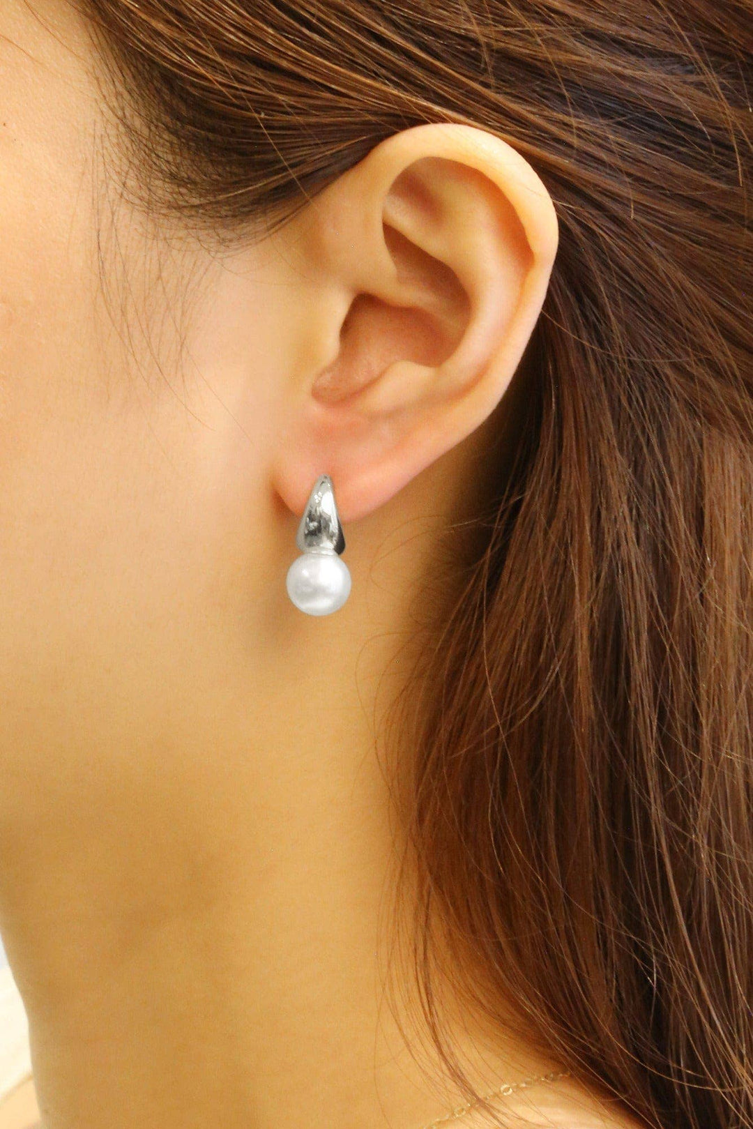 - 14K Pearl Moon Post Earrings - - Cultured Cloths Apparel