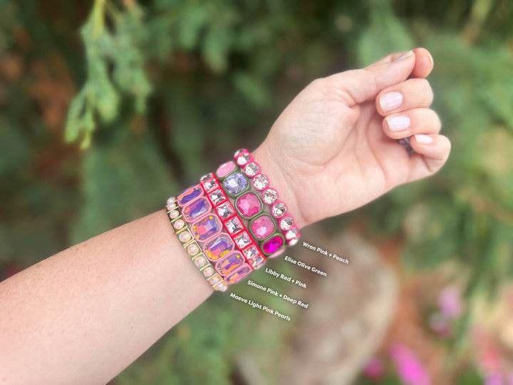 Enamel Stretch Bracelet - Earth Tone Colors