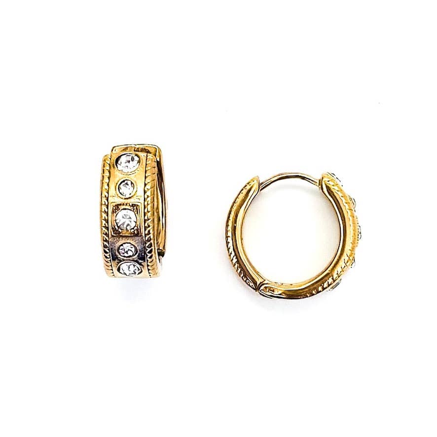Accessories, Jewelry - Emily Crystal Hoops - - Cultured Cloths Apparel