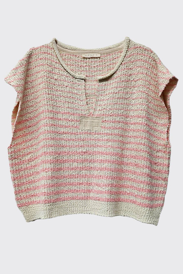 - Striped Cap sleeve Slouchy Sweater - - Cultured Cloths Apparel
