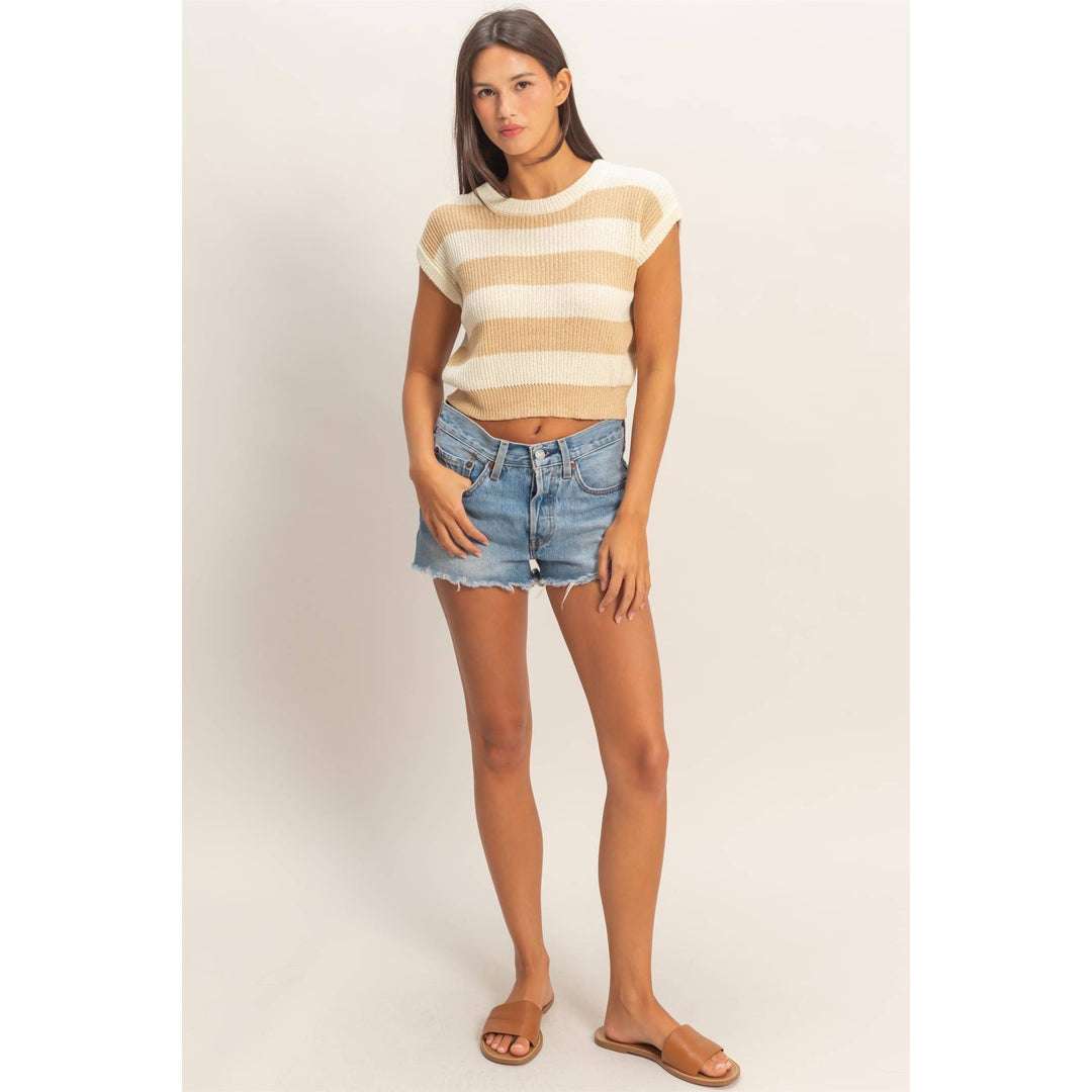 Striped Ribbed Knit Top
