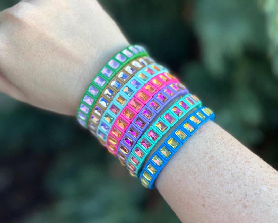 Accessories, Bracelets - Enamel Stretch Bracelet - Small Gems - Penelope - - Cultured Cloths Apparel