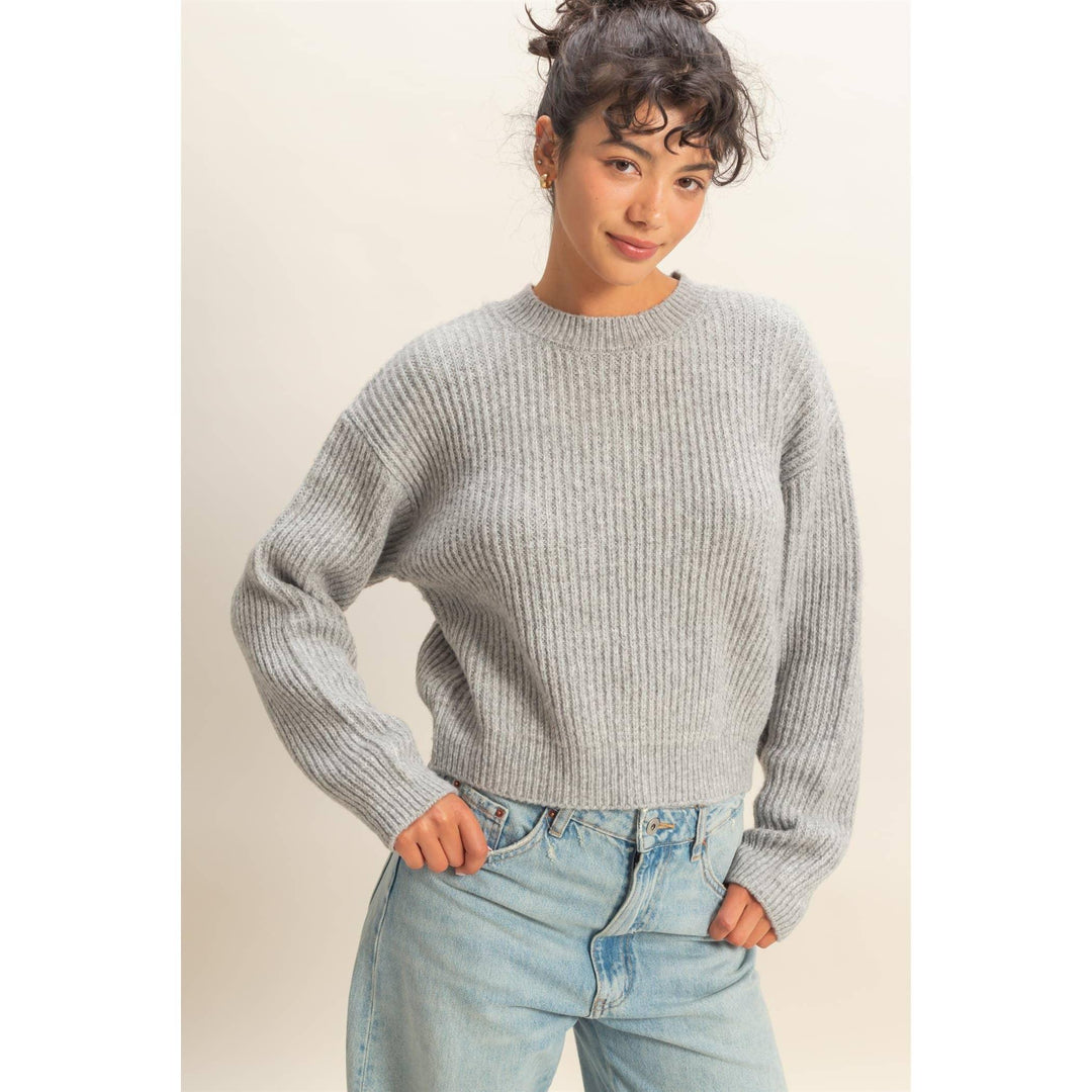 Women's Sweaters - Ribbed Crew Neck Sweater - - Cultured Cloths Apparel