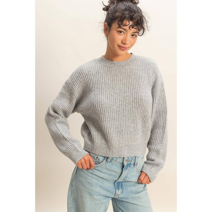 Women's Sweaters - Ribbed Crew Neck Sweater - - Cultured Cloths Apparel