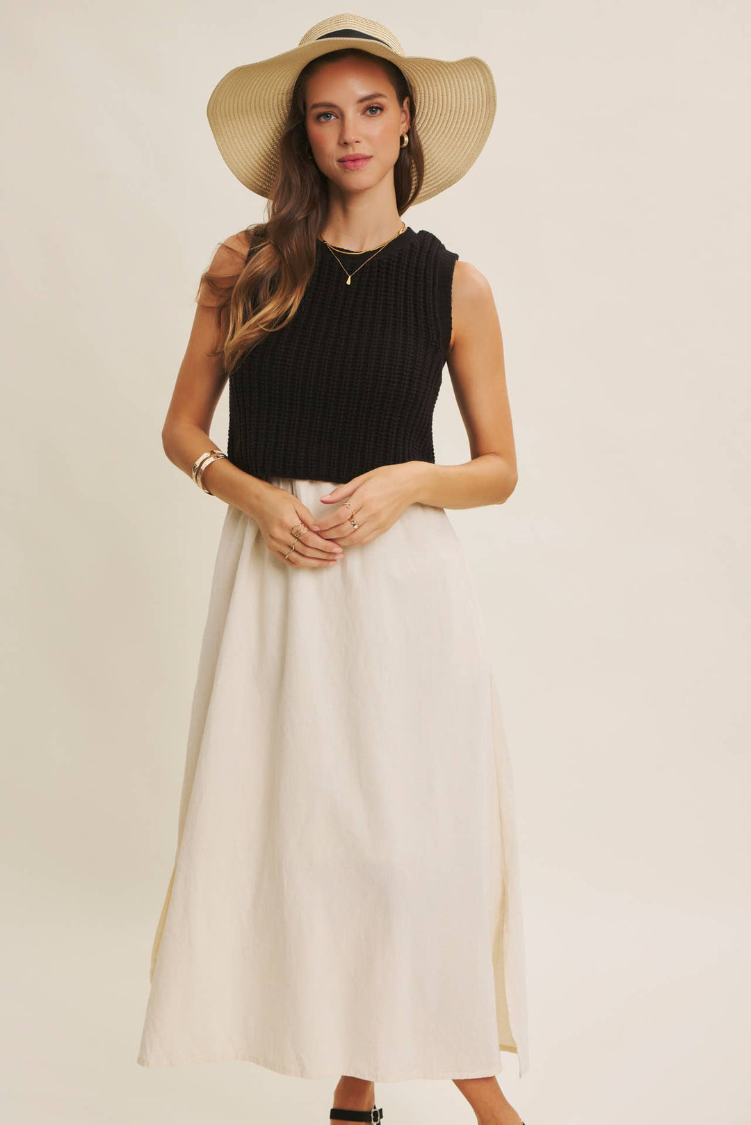 Women's Dresses - TRUE CUSTOMER FAVORITE CHUNKY SWEATER TWOFER MIDI DRESS - - Cultured Cloths Apparel