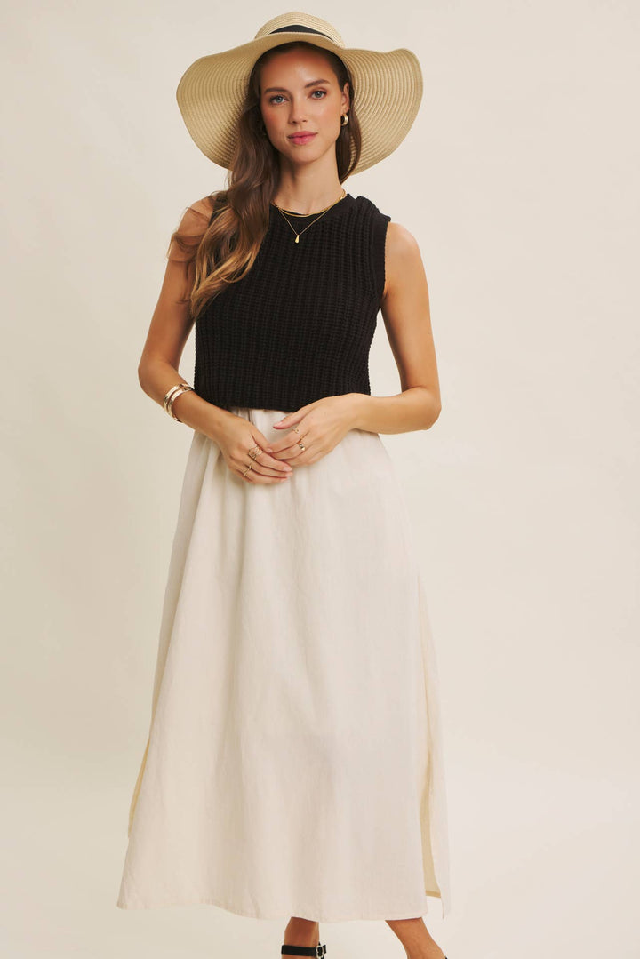 Women's Dresses - TRUE CUSTOMER FAVORITE CHUNKY SWEATER TWOFER MIDI DRESS - - Cultured Cloths Apparel